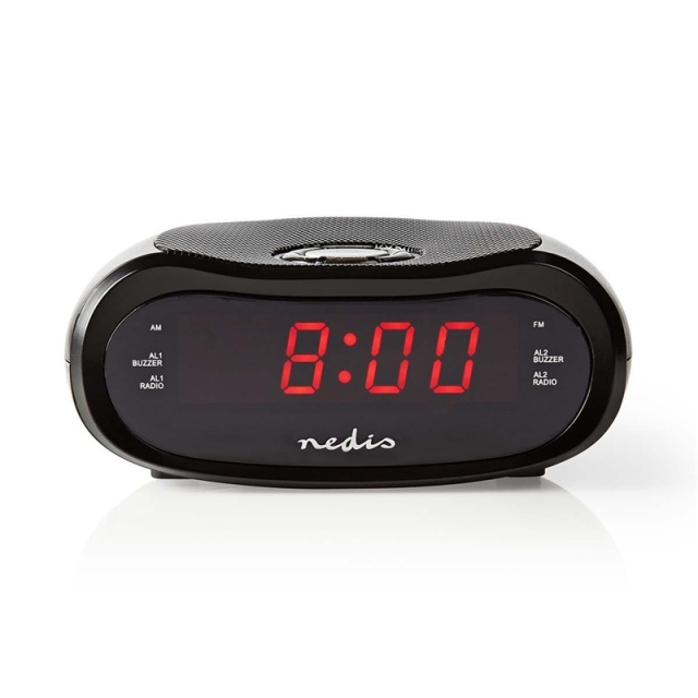 Nedis Digitale Wekkerradio | LED | AM / FM | Snoozefunctie | Slaaptimer | Aantal alarmen: 2 | Zwart