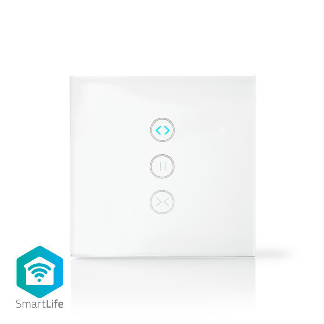 Nedis SmartLife Wandschakelaar | Gordijn / Sluiter / Zonnescherm | Muurmontage | 300 W | Android™ / IOS | Glas | Wit