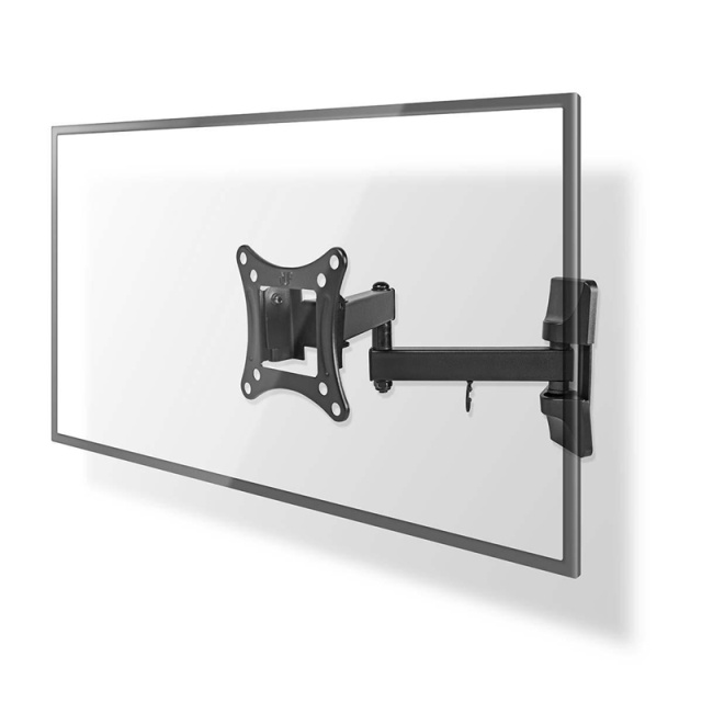 Nedis Draai- en Kantelbare TV-Muurbeugel | 13 - 27 " | Maximaal schermgewicht: 15 kg | Kantelbaar | Draaibaar | Minimale muurafstand: 60 mm | Maximale muurafstand: 350 mm | 3 Draaipunt(en) | ABS / Staal | Zwart