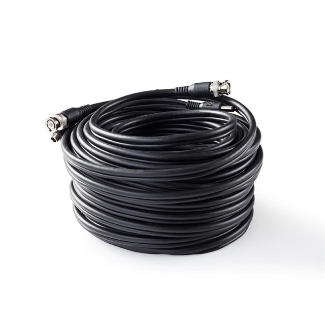 Nedis CCTV-Security Kabel | BNC / DC | 20.0 m | Rond | PVC | Zwart | Gift Box