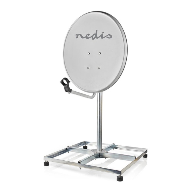 Nedis Balkonstandaard voor Satellietschotel | Mast Lengte: 0.75 m | Maximale schotelgrootte: 90.0 cm | Afmeting bodemplaat: 4 x 30 x 30 cm | Staal | Zilver