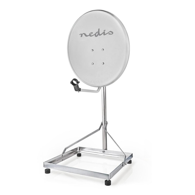 Nedis Balkonstandaard voor Satellietschotel | Mast Lengte: 1.00 m | Maximale schotelgrootte: 90.0 cm | Afmeting bodemplaat: 1 x 50 x 50 cm | Staal | Zilver