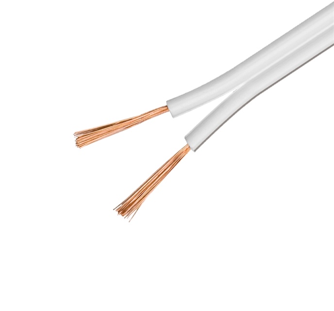 DELTACO speaker cable, 2x1.5mm2, open ends,  pure copper, 100m, white