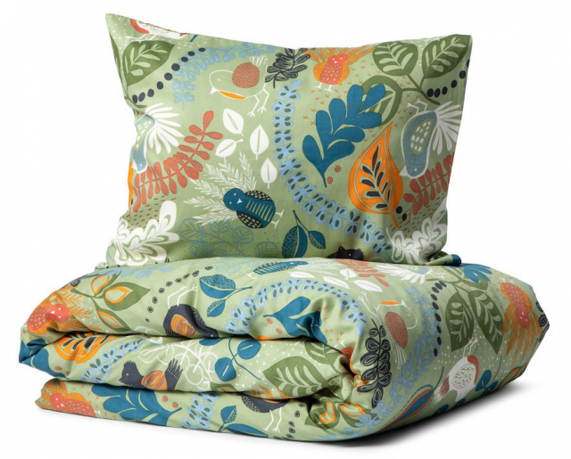 Kosta Linnewäfveri Stormhagen Bäddset Satin, Grön