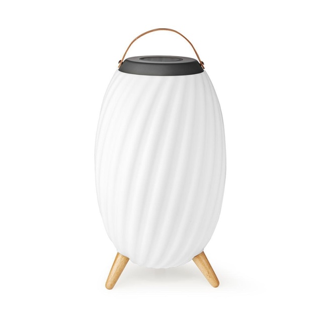 Nedis Bluetooth® Speaker met Sfeerverlichting | 6 uur | Ambiance Design | 90 W | Mono | RGB / Warm Wit | IPX5 | Koppelbaar | Grijs / Wit