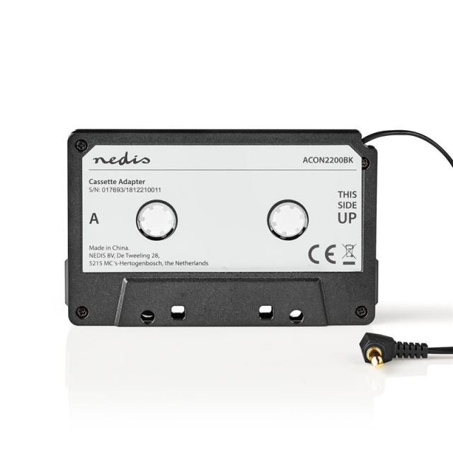 Nedis AUX Cassette-Adapter voor Autoradio | 3,5 mm | Kabellengte: 1.00 m | Zwart