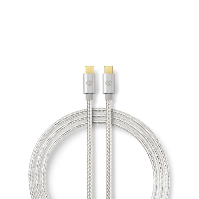 Nedis USB-Kabel | USB 3.2 Gen 2 | USB-C™ Male | USB-C™ Male | 100 W | 4K@60Hz | 10 Gbps | Verguld | 1.00 m | Rond | Gevlochten / Nylon | Aluminium | Cover Window Box