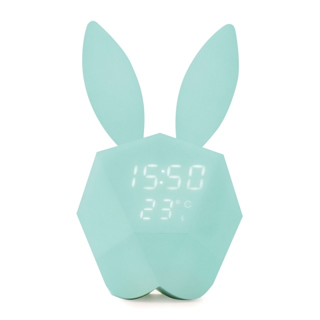MOB Alarm Clock with night light Light Blue Rabbit