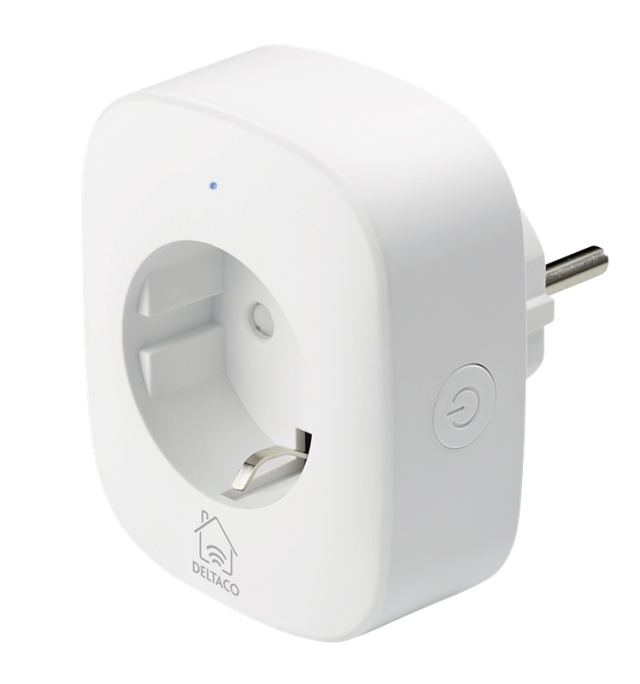 DELTACO SMART HOME Smart Plug with energy monitoring, 2.4GHz, white