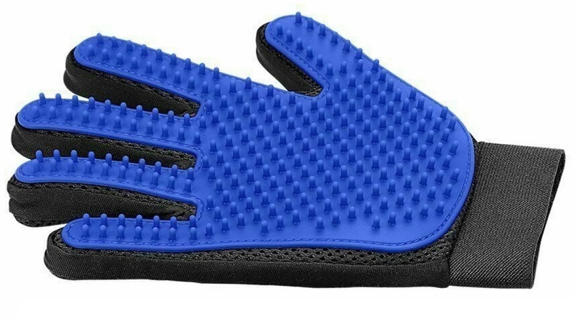 Borstelhandschoen voor dieren, Blauw