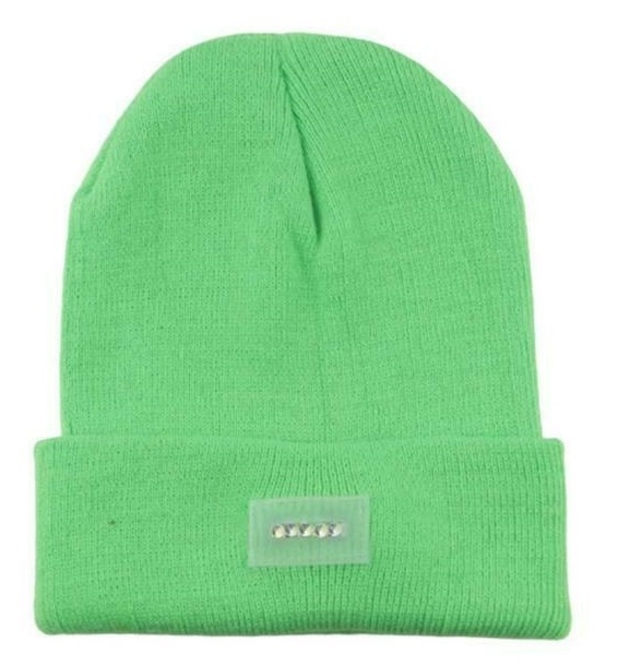 LED muts met vijf ingebouwde lampjes, Groen