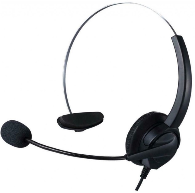 Call Center-headset met afstandsbediening, USB, Zwart