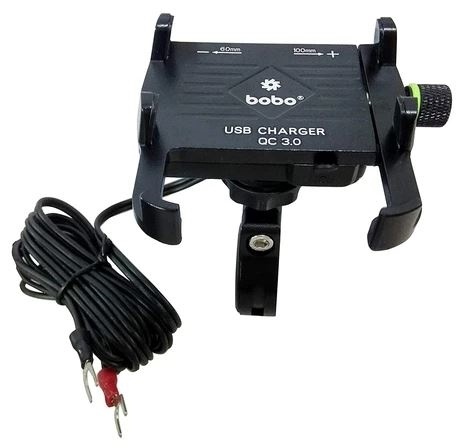 Mobiele telefoonhouder voor op de motor met QC3.0 snellader