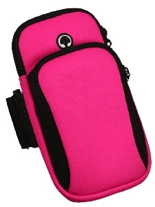 Armbandstas met koptelefooningang, Roze