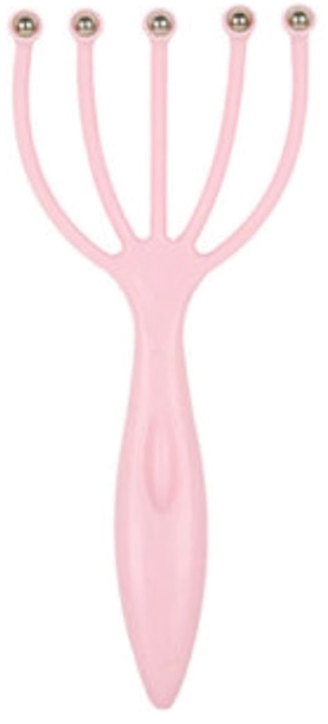 Hoofdhuidmassage met metalen balletjes, roze