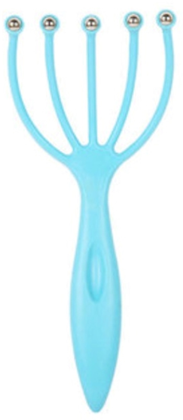 Hoofdhuidmassage met metalen balletjes, Blauw