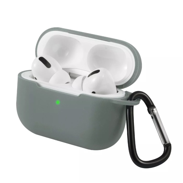 Siliconen schaal met haak voor Airpods Pro, grijs