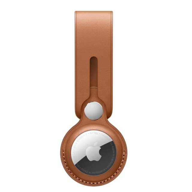 PU-lederen hoes voor Airtag, Bruin