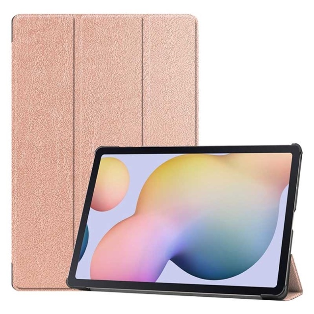 "Tri-fold hoesje met standaardfunctie voor Galaxy Tab S7 Plus 12,4"", Donkerroze"
