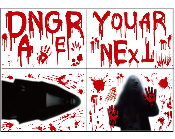 Muurdecoraties met Halloweenmotieven, Bloederige demon, 35x25