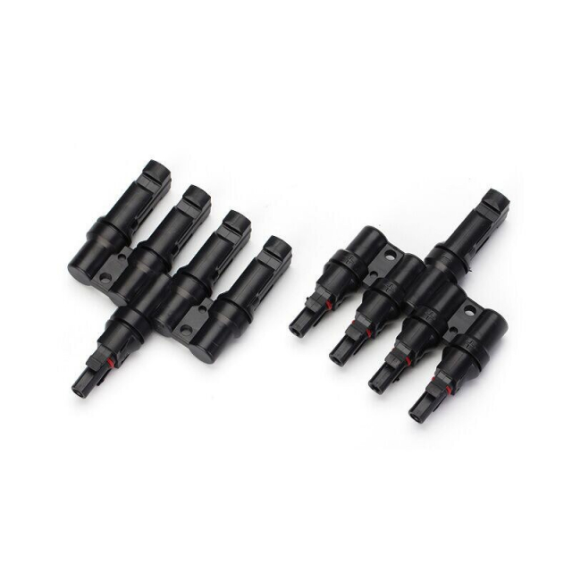 Solcellen aansluiting MC4, T-connector 4 naar 1