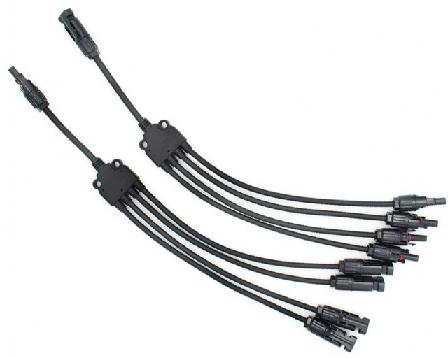 Zonne-aansluiting MC4, Y-connector 4 naar 1