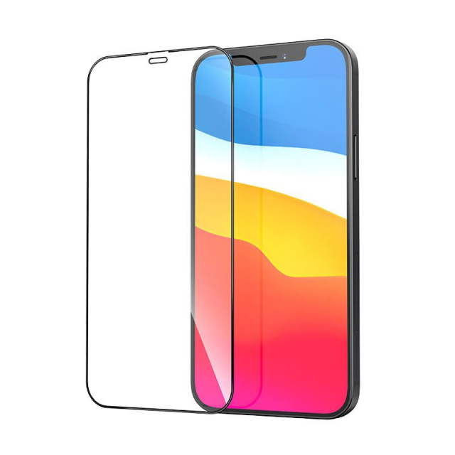 9H gehard glazen screen protector voor iPhone 13 Mini, zwart