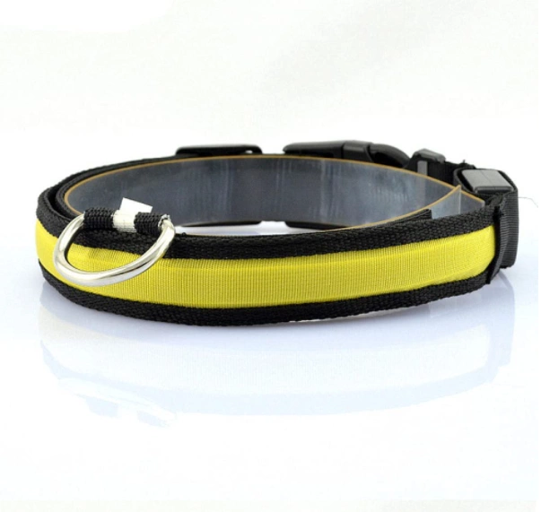 Gloeiende LED-halsband - geel