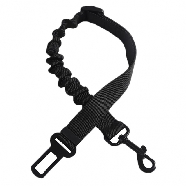 Lijn met veiligheidsgordeladapter voor huisdieren, Zwart