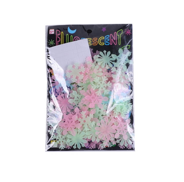 3D Luminous Fluorescent Muurstickers, Sneeuwvlokken