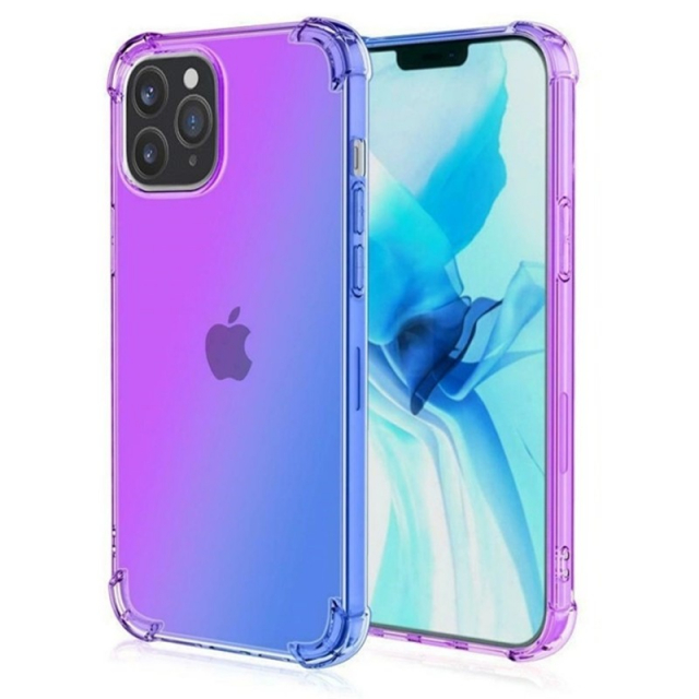 Mobiele telefoonhoes van TPU compatibel met iPhone 14 Pro, paars en blauw