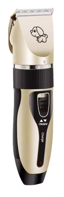 Complete set met oplaadbare tondeuse voor dierenhaar, goud/zwart