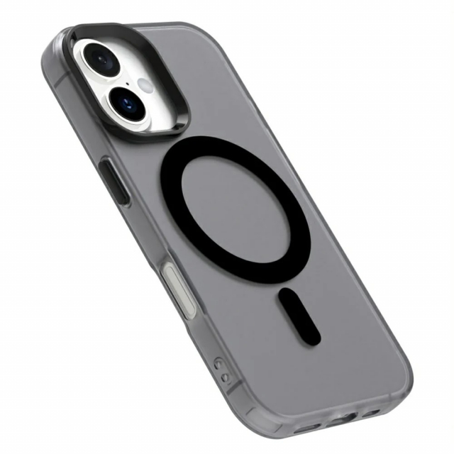 Semi-transparante hoes met MagSafe voor iPhone 16 Pro Max, zwart