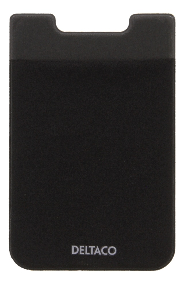 DELTACO Adhesive credit card holder, 3M adhesive, black