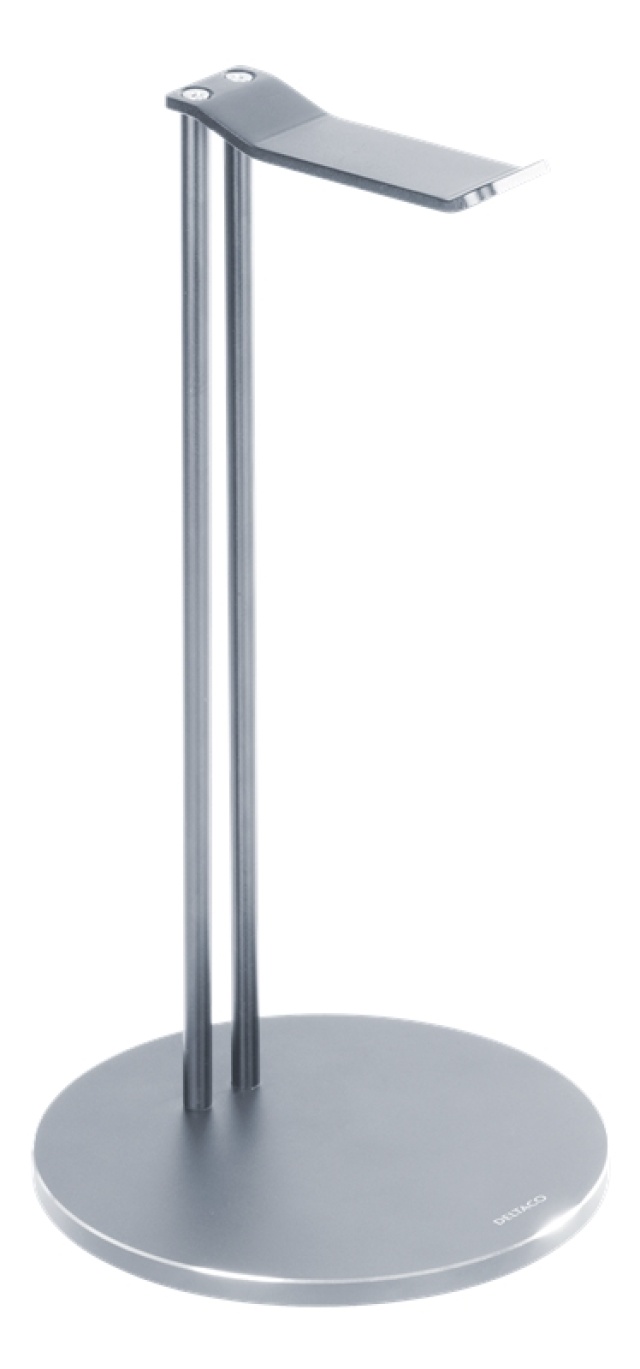DELTACO Universal Headphone Stand, aluminum anti-slip, silver