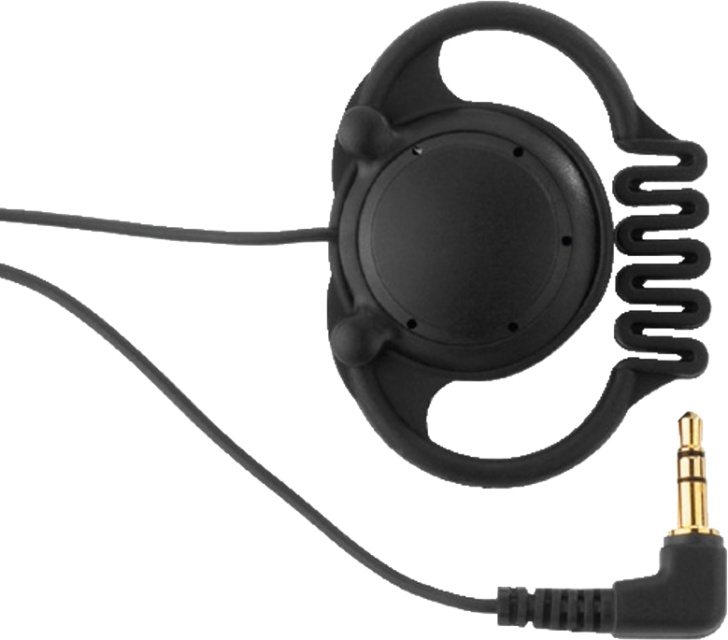 Monacor on-earphone, mono, 3.5 mm, 1.2 m cable, black