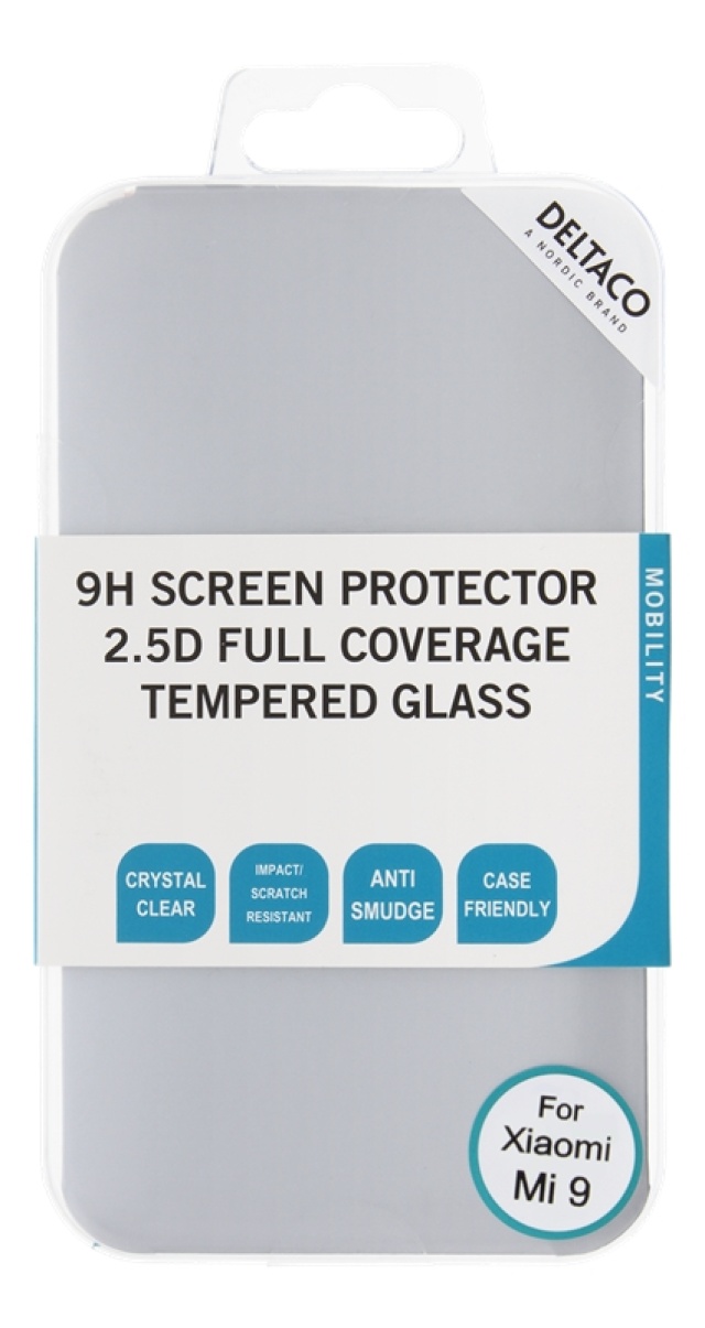 DELTACO screen protector , Xiaomi Mi 9, 2.5D full coverage glass