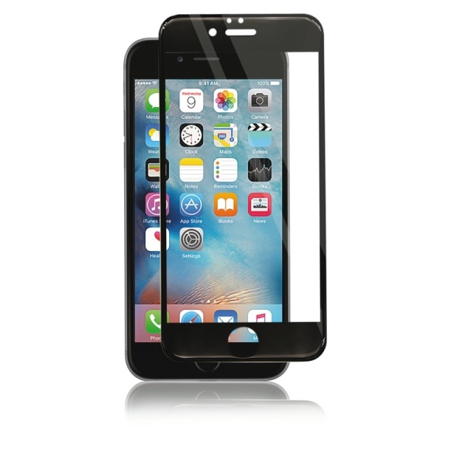 Panzer iPhone 6S/6 Plus, gebogen silicaatglas, zwart