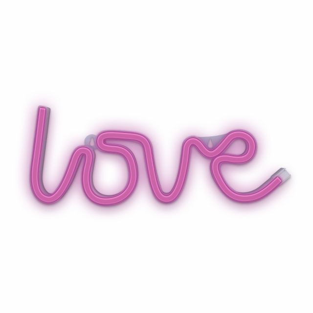 Forever Light Neon LED-lamp Love batterij + USB FLNEO5, Roze