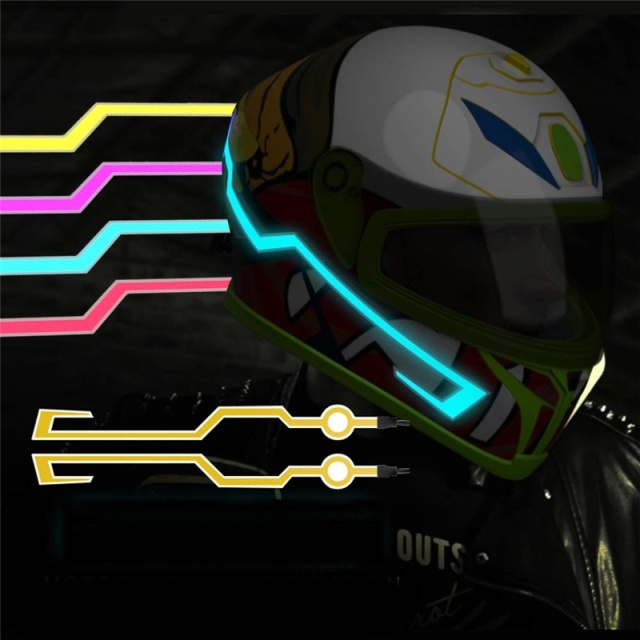 Lichtstrips voor motorhelm, paars