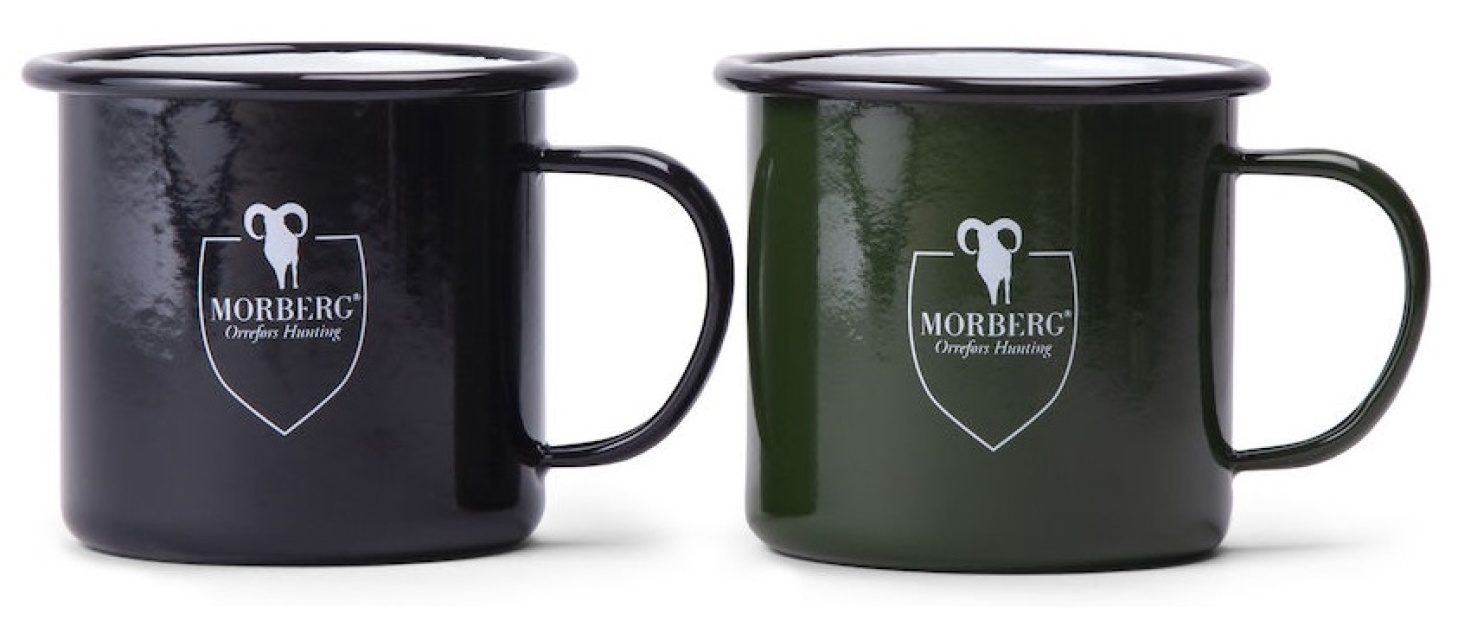 Morberg Orrefors Hunting Emaljerad Metallmugg, Svart