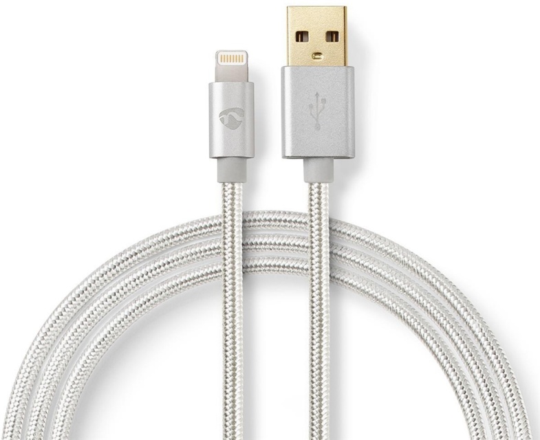Nedis Lightning Kabel | USB 2.0 | Apple Lightning 8-Pins | USB-A Male | 480 Mbps | Verguld | 3.00 m | Rond | Gevlochten / Nylon | Aluminium | Cover Window Box
