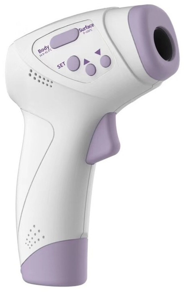 Koortsthermometer, contactloos met IR-technologie voor kinderen/volwassenen, paars/wit