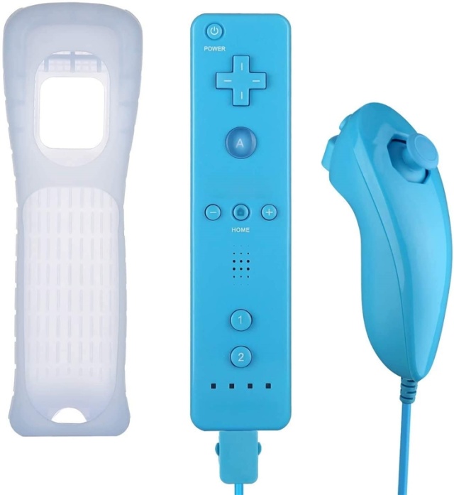 Remote Plus + Nunchuck voor Wii-Wii U, Lichtblauw