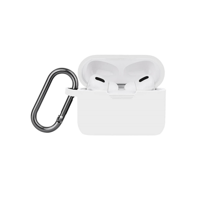 NORTH Airpods Pro Protective Case Silicone Carabiner White