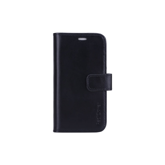 RADICOVER Radiation protected Mobilewallet Leather iPhone 12 Mini 2in1 Magnetcover Black 3-Led RFID