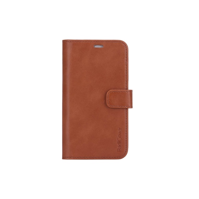 RADICOVER Radiation protected Mobilewallet Leather iPhone 12/12 Pro 2in1 Magnet Brown 3-Led RFID