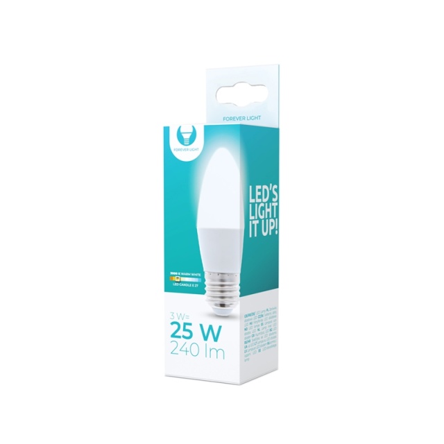 LED Lamp E27, 3W, 230V, 3000K, Warm Wit