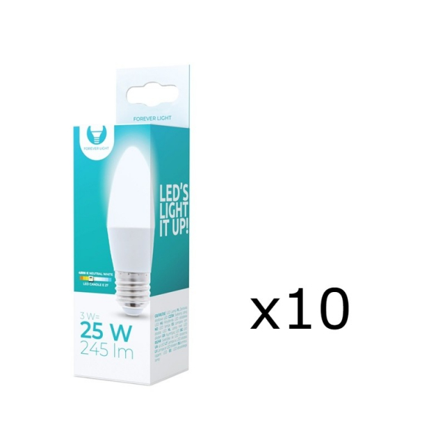 LED Lamp E27, 3W, 230V, 4500K 10-pack, Wit neutraal