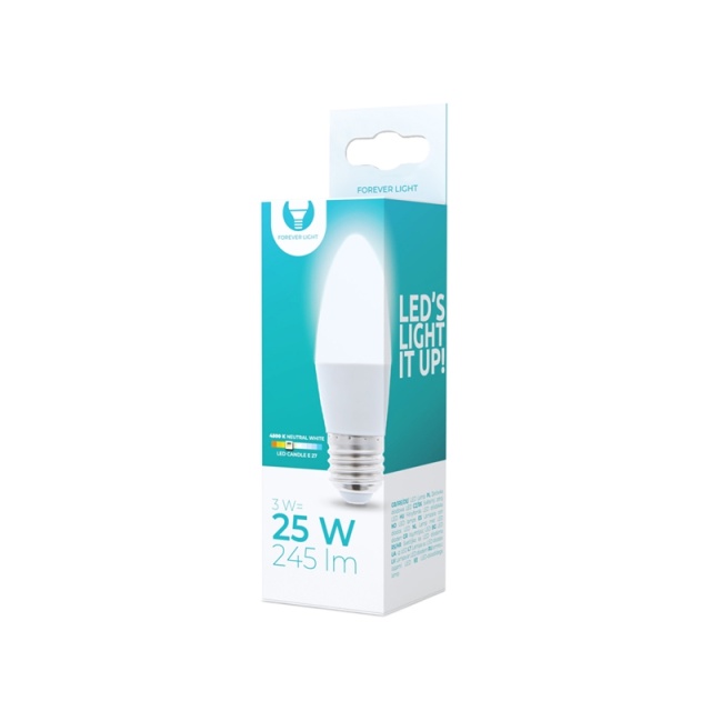 LED Lamp E27, 3W, 230V, 4500K, Wit neutraal